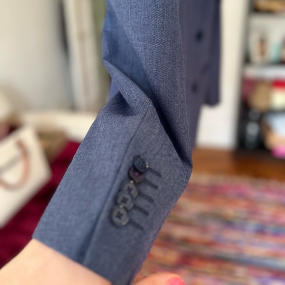 “Without Prejudice” KILBURN SLIM FIT BLUE WOOL MEN SUIT - Picture 15 of 16